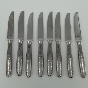 8 Reed & Barton Palmer Butter Knives Hammered Modern Elegant‎